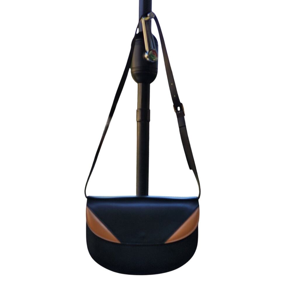 Valentina Fiore Italian Leather Saddle Crossbody Bag